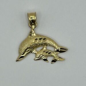 14k Gold Dolphin Pendant
